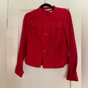 Stylish Red Linen Jacket